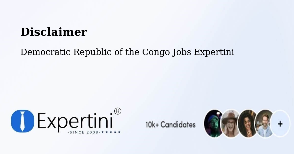 Disclaimer – Inongo - Democratic Republic of the Congo Jobs Expertini